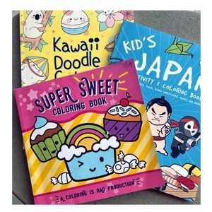 🆕 Set of 3 kids coloring & activity books, never used